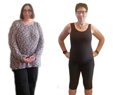 Sina Riegel vor und nach 40 kg Gewichtsabnahme